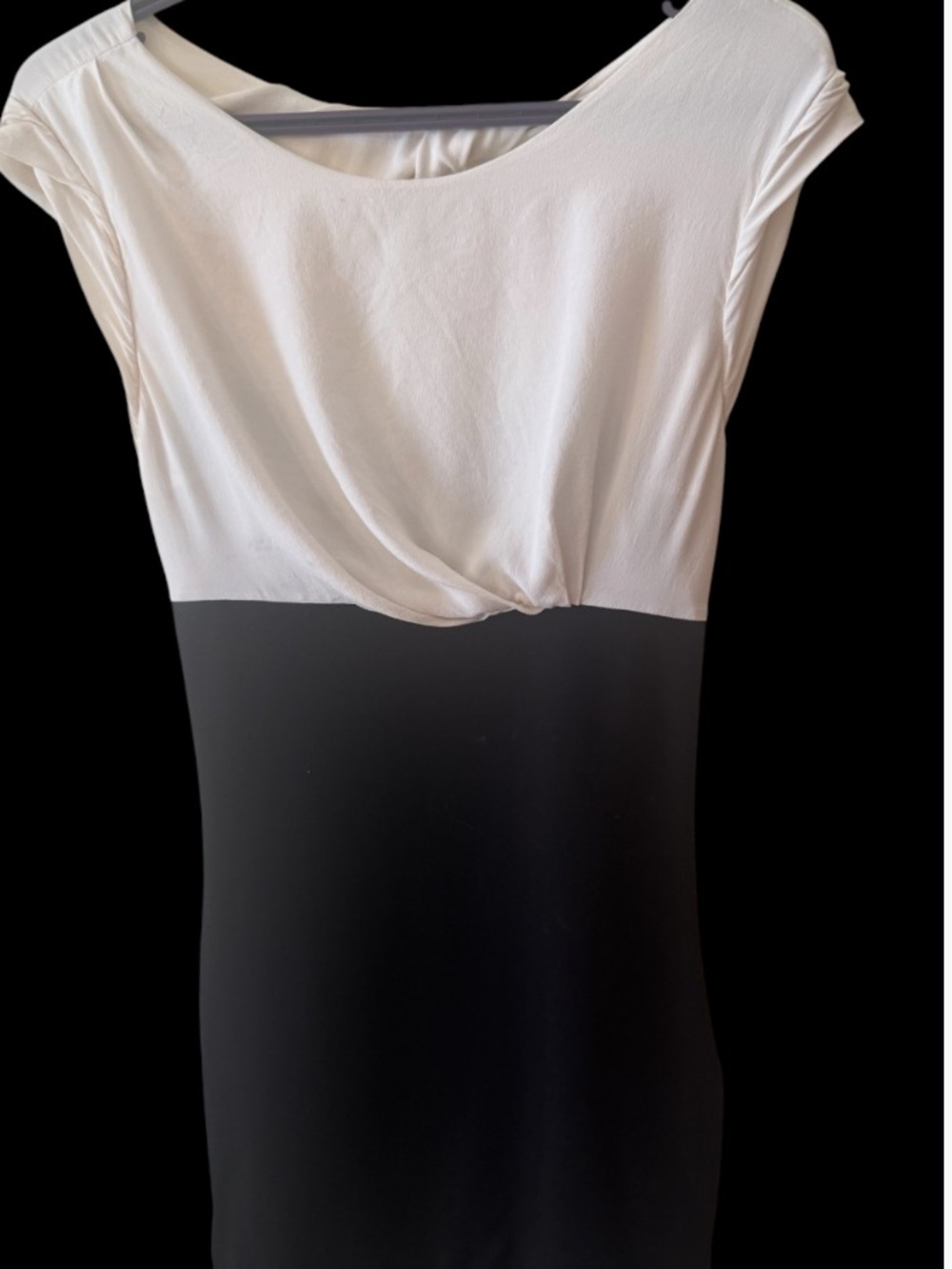 Sandro Paris Silk open back and black stretch cotton bottom dress size 3 (M)